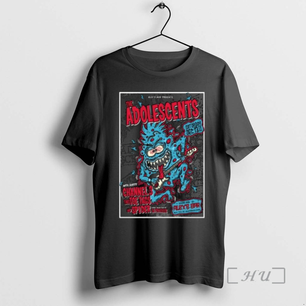 Officials The Adolescents Merch Long Beach Ca December 13 2025 Circle Black Premium T Shirts