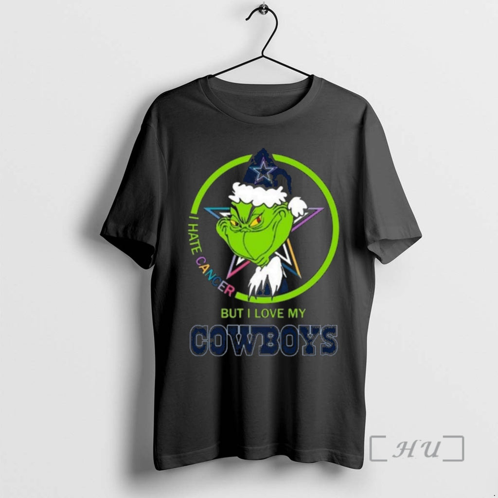 Officials The Grinch I Hate Cancer But I Love My Dallas Cowboys Merry Christmas Premium