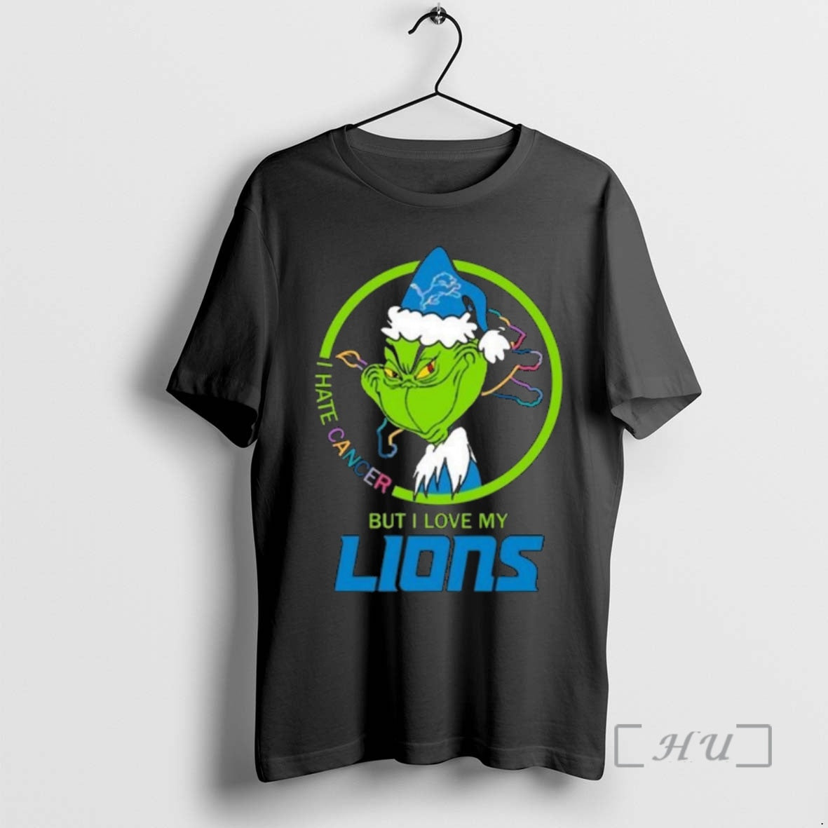 Officials The Grinch I Hate Cancer But I Love My Detroit Lions Merry Christmas Premium T-Shirts, Hoodie, Sweatshirt