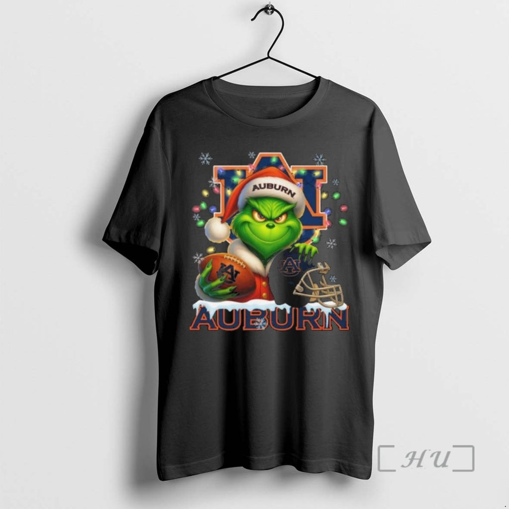 Officials The Grinch X Ball And Helmet Auburn Tigers Merry Christmas 2025 Premium T Shirts