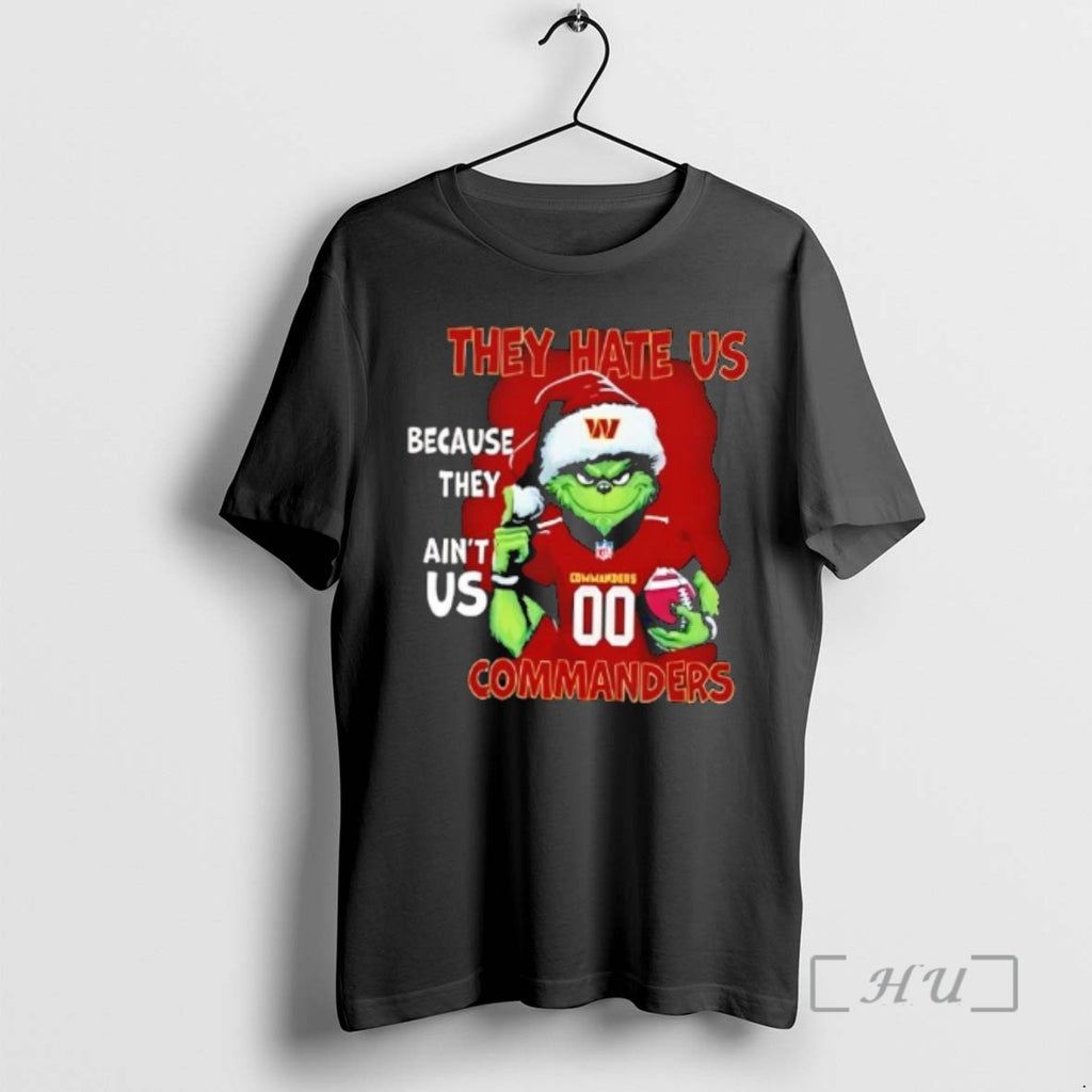Officials They Hate Us Because They Aint Us Washington Commanders Grinch Santa Premium T Shirts