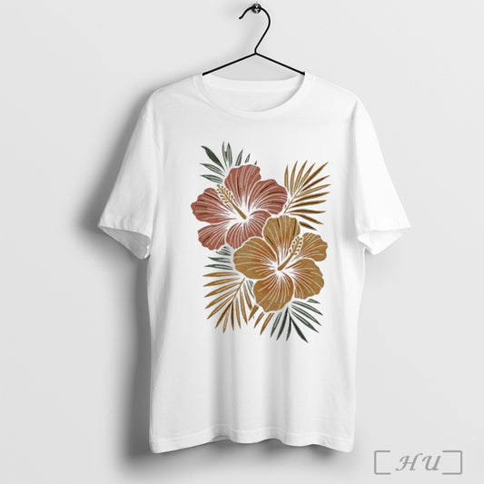 Officials Tropical Hibiscus Flower Botanical Summer Paradise T Shirt
