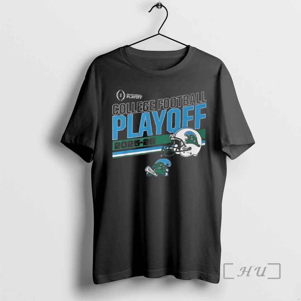 Officials Tulane Green Wave 2025 2026 College Football Playoff Helmet 2 Sided Premium T Shirts