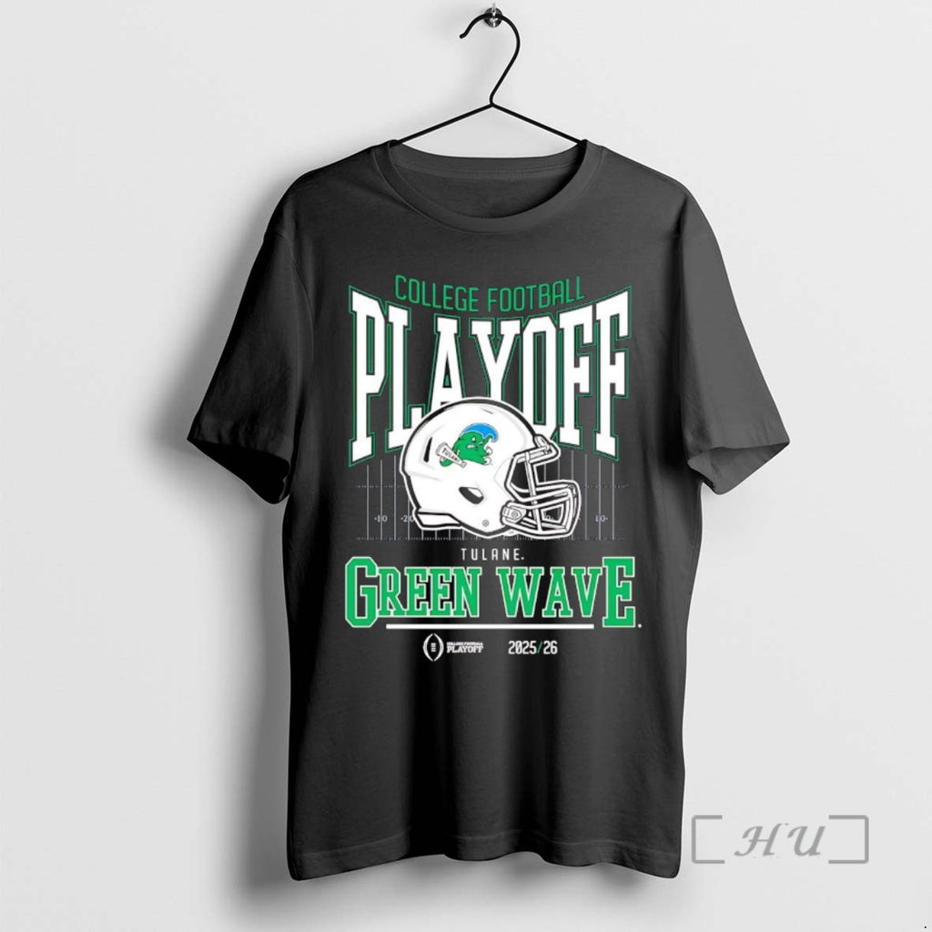 Officials Tulane Green Wave 2025 26 College Football Playoff Cfp Helmet Premium T Shirts Sweater
