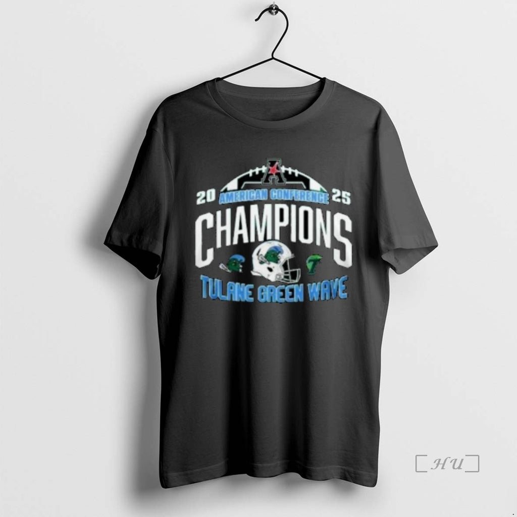 Officials Tulane Green Wave 2025 American Football Champions Helmet Circle Black Premium T Shirts Sweater