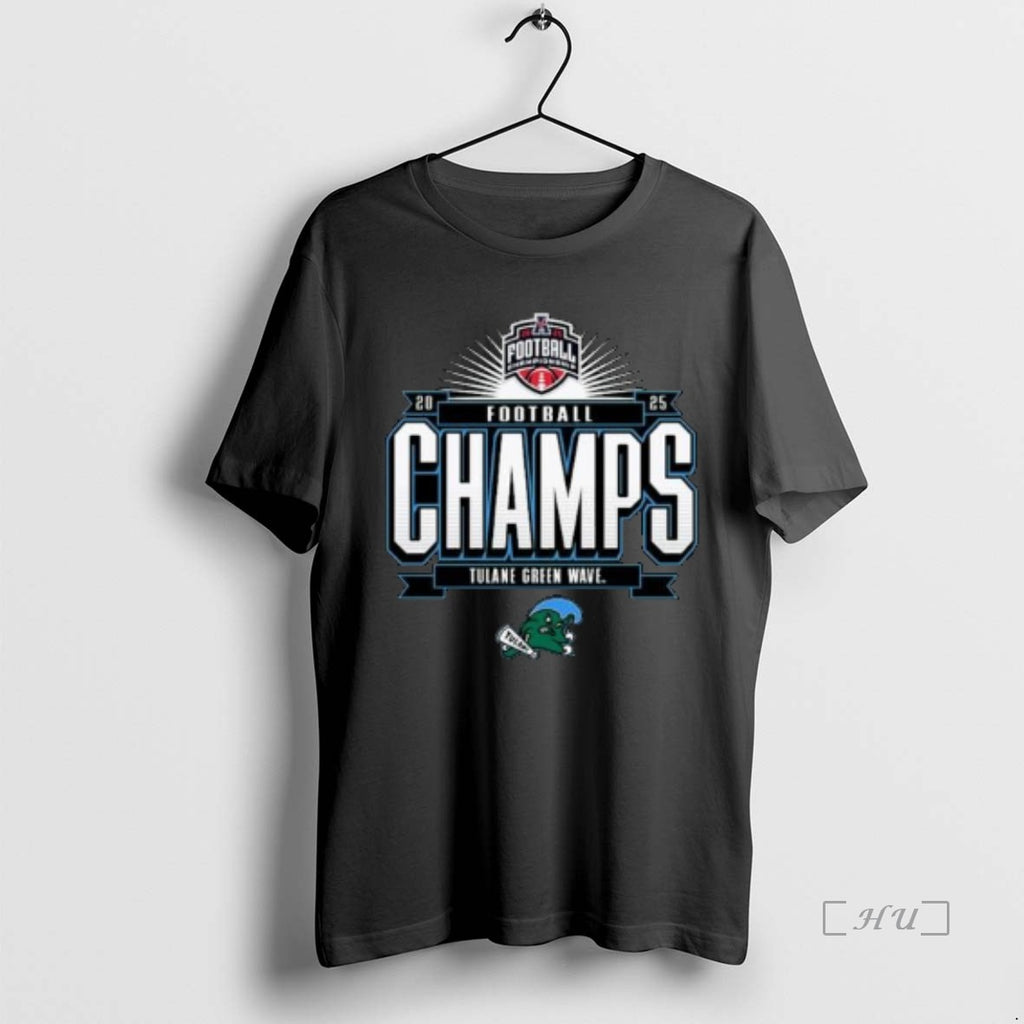 Officials Tulane Green Wave 2025 The American Football Champions Locker Room Circle Black Premium