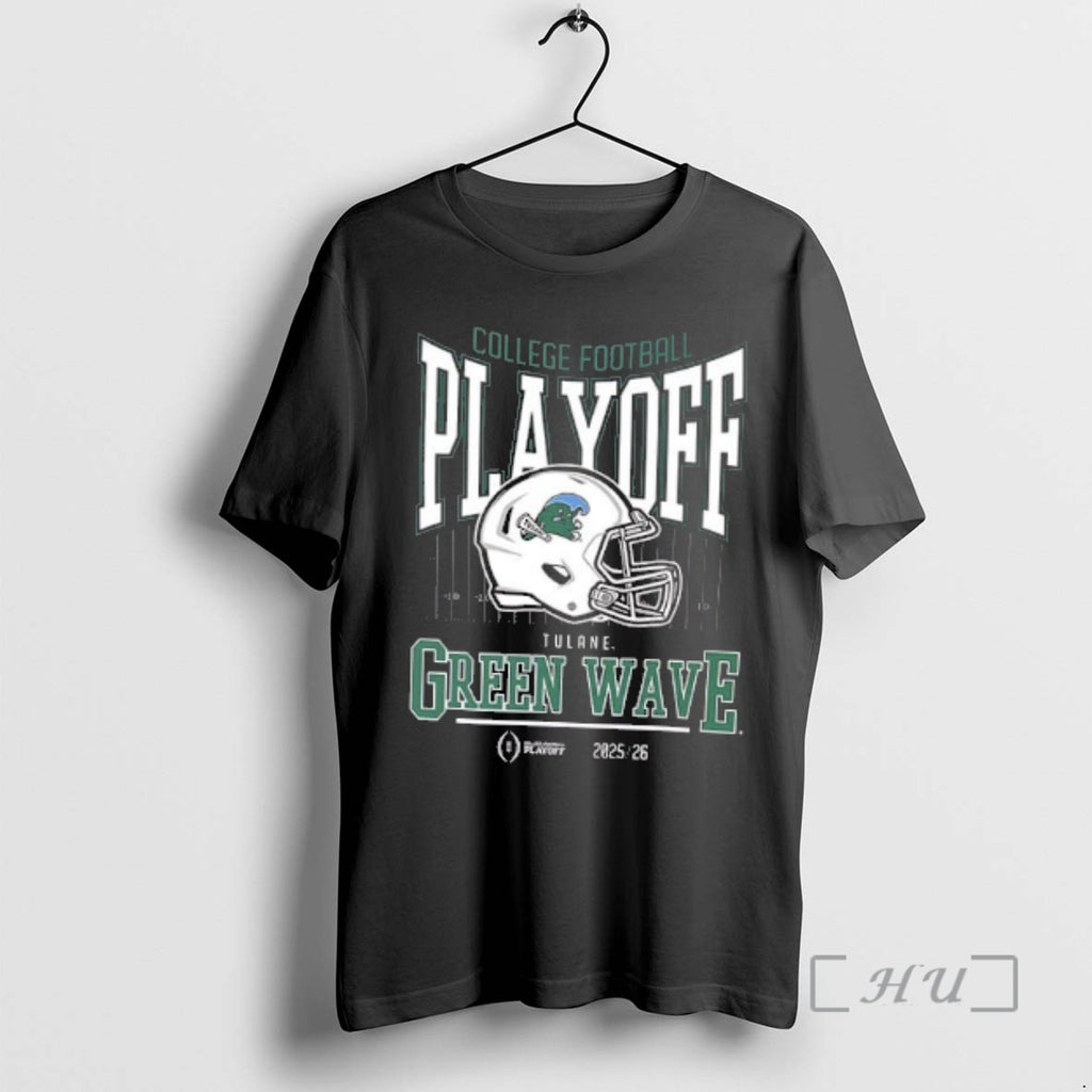 Officials Tulane Green Wave College Football Playoff 2025 26 Helmet 2 Sided Premium T Shirts