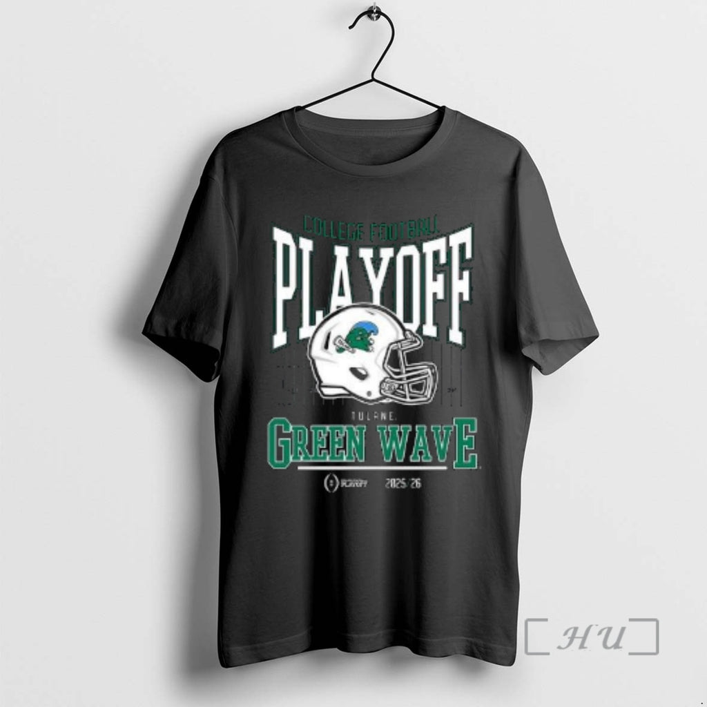 Officials Tulane Green Wave College Football Playoff Helmet 2025 Circle Black Premium T Shirts Sweater