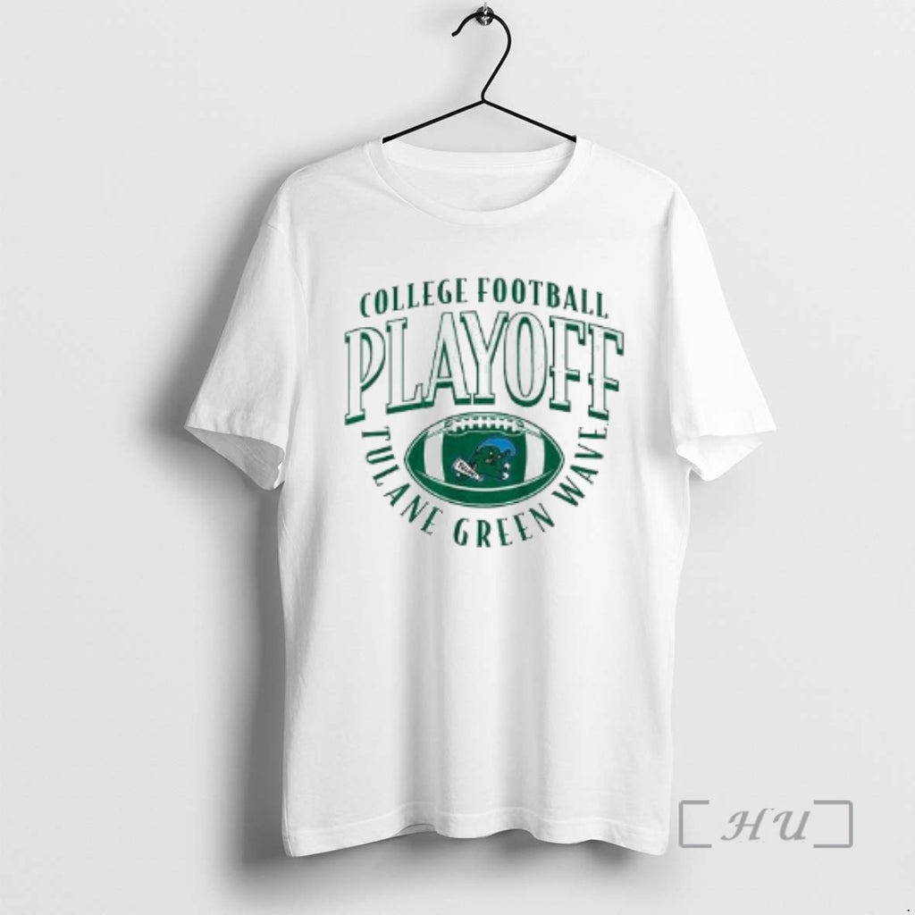 Officials Tulane Green Wave Football 2025 College Football Playoff Curve Circle White Premium T Shirts