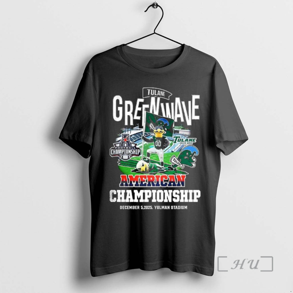 Officials Tulane Green Wave Beat North Texas Mean Green Ncaa American Championship 2025 Premium