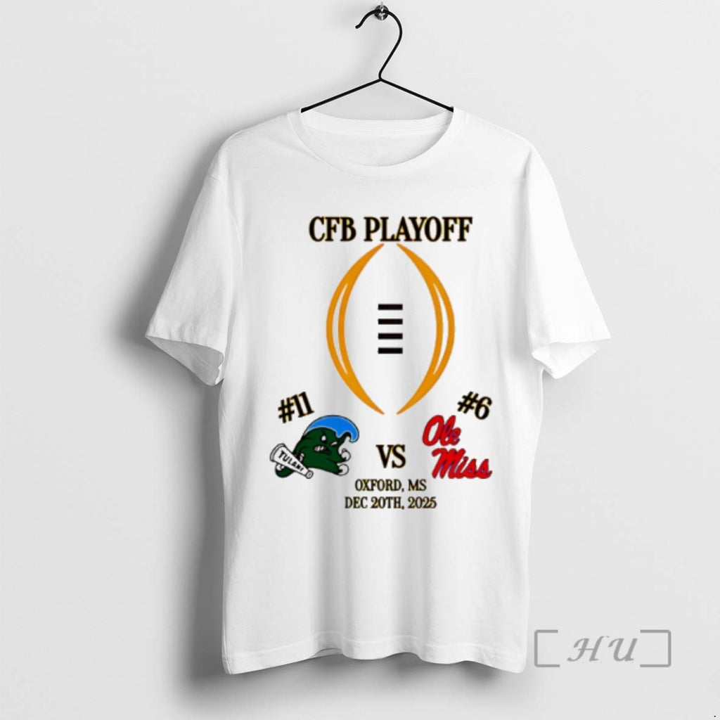 Officials Tulane Vs Ole Miss 2025 Cfp First Rd Playoff Game 3 Premium T Shirts
