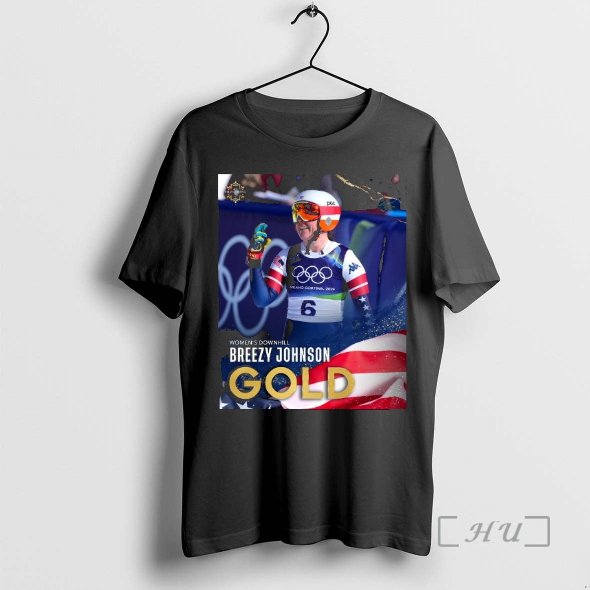 Officials Winter Olympics Womens Downhill Breezy Johnson Is Golden In Cortina Premium T Shirts Sweater Hoodie, Sweatshirt
