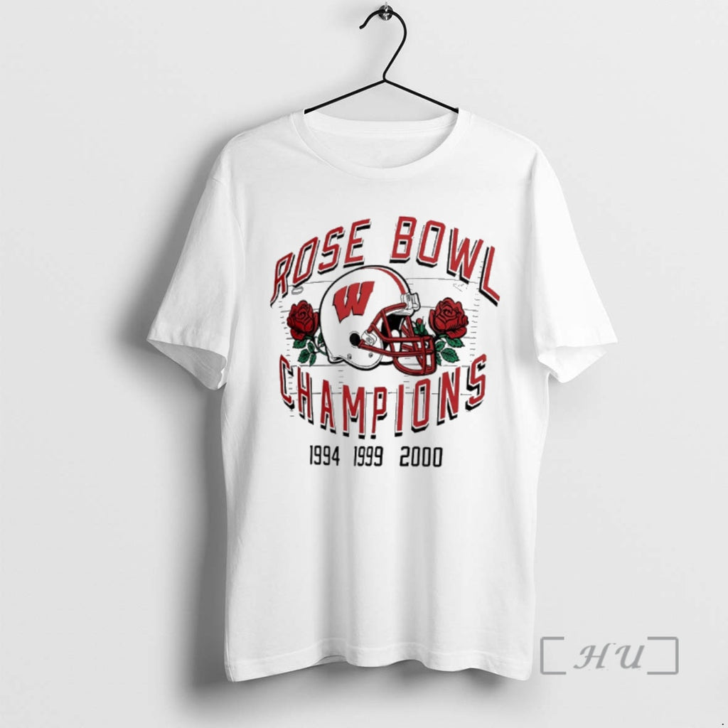 Officials Wisconsin Badgers 1994 1999 2000 Rose Bowl Champions 3 Time Premium T Shirts Sweater