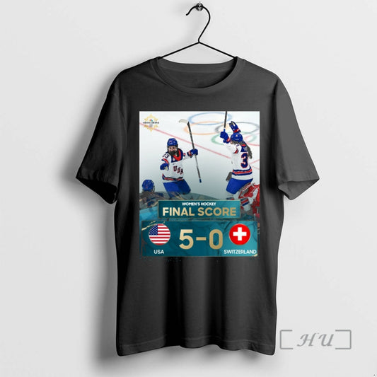 Officials Womens Hockey Final Score Usa 5 0 Switzerland Winter Olympics Premium T Shirts Sweater Hoodie, Sweatshirt