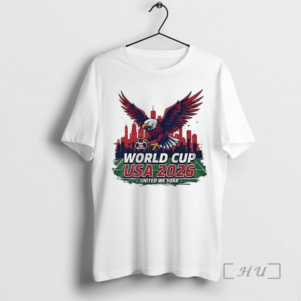 Officials World Cup Usa 2026 Bald Eagle Soccer United We Soar City Skyline Football Field