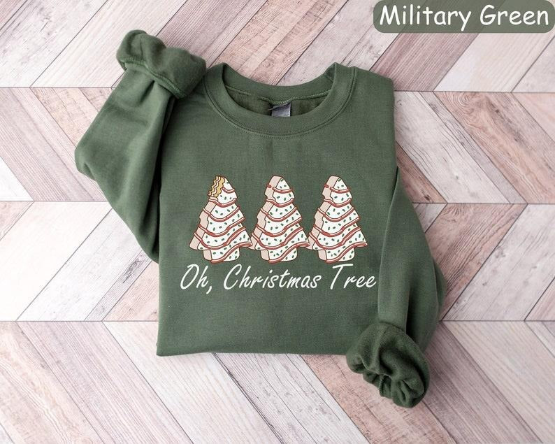 Oh Christmas Tree Sweatshirt, Christmas Cake Sweatshirt, Merry And Bright Christmas Tree Sweatshirt, Womens Merry Christmas Shirts, Xmas Tee, Hoodie and Sweater; T-shirt