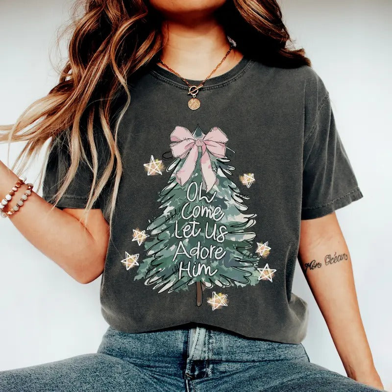 Oh Come Let Us Adore Him Shirt, Religious Christmas Shirt, Christian Christmas Sweatshirt, Nativity Xmas Shirt, Love Like Jesus Shirt, Christmas Gifts