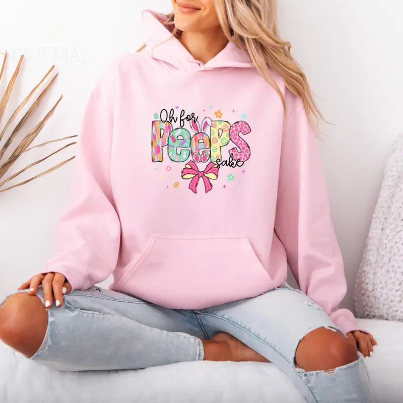 Oh For Peeps Bunny Printed Hoodie Unisex, Peeps Bunny Hoodie, Quotes Sweater, For Peeps Bunny Easter
