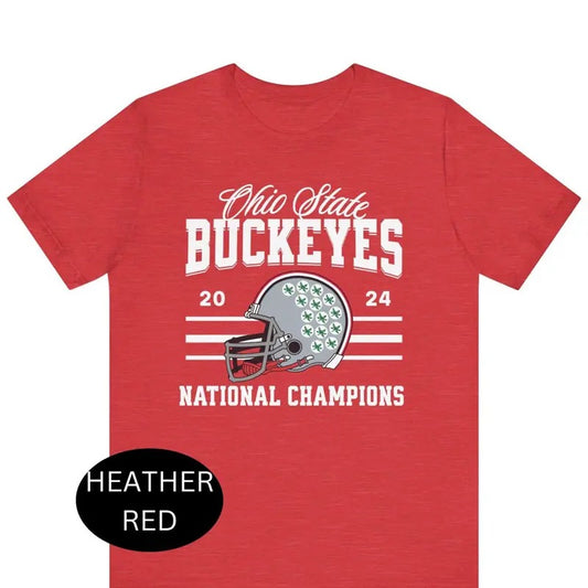 Ohio State Buckeyes National Champion 24 25 Crewneck TShirt, OSU Apparel, College Football Shirt, Ohio State Short Sleeve Tee, Vintage Sport Shirt