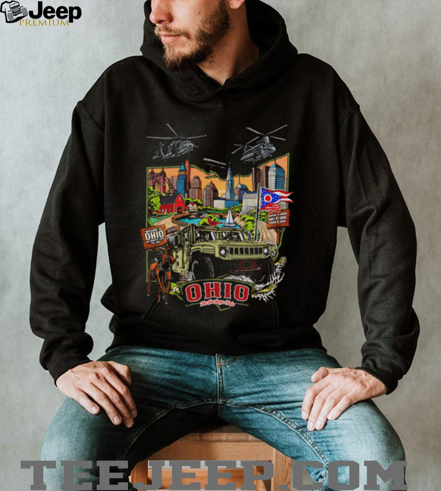 Ohio The Buckeye State Humvee Military City Skyline T Shirt