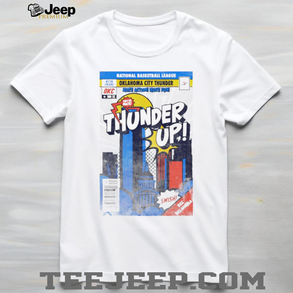 Oklahoma City Thunder Comic Book Skyline Thunder Up T Shirt