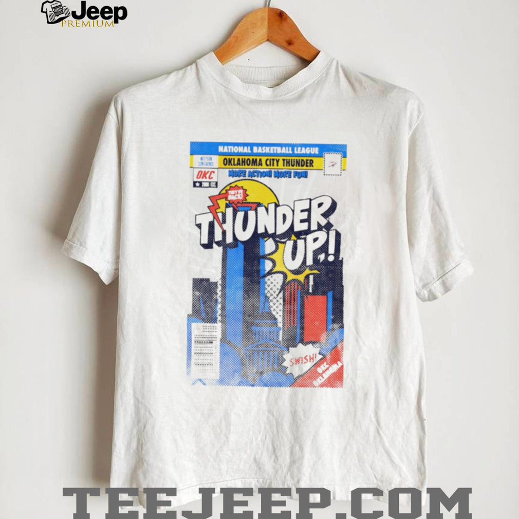Oklahoma City Thunder Comic Book Skyline Thunder Up T Shirt