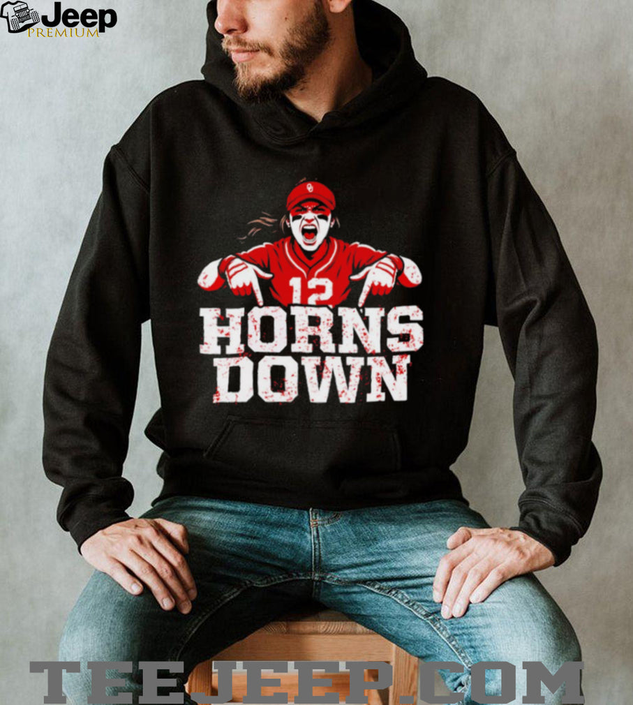Oklahoma Softball Horns Down #12 Player Graphic Sports T Shirt