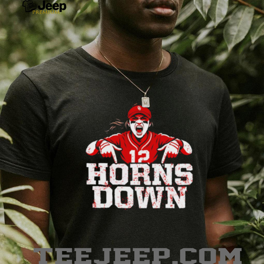 Oklahoma Softball Horns Down #12 Player Graphic Sports T Shirt