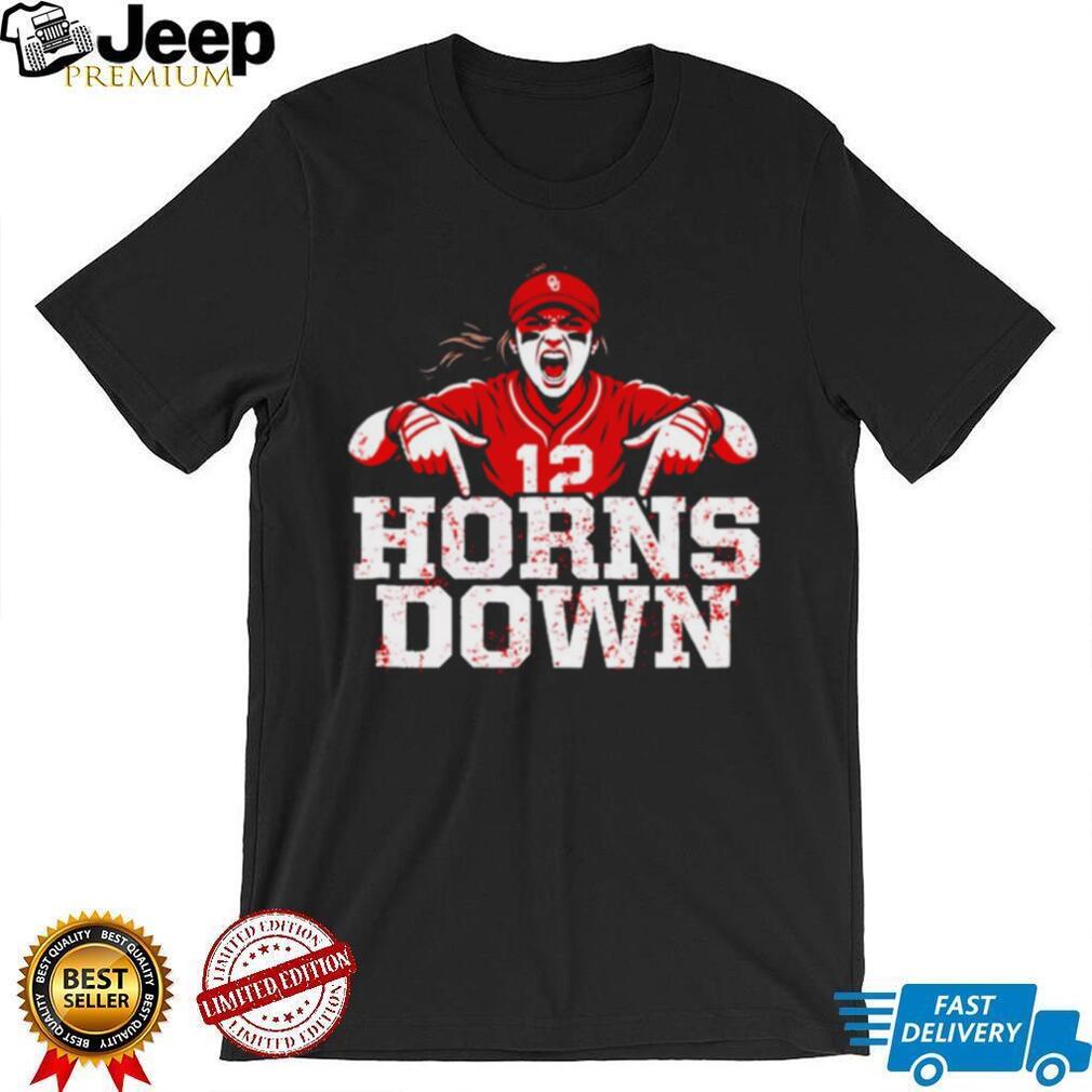 Oklahoma Softball Horns Down #12 Player Graphic Sports T Shirt