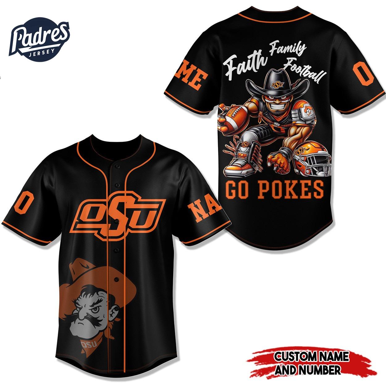 Oklahoma State Cowboys Go Pokes Football Baseball Jersey - Padres Jersey Oasis: Elevate Your Baseball Style... (Image 2)