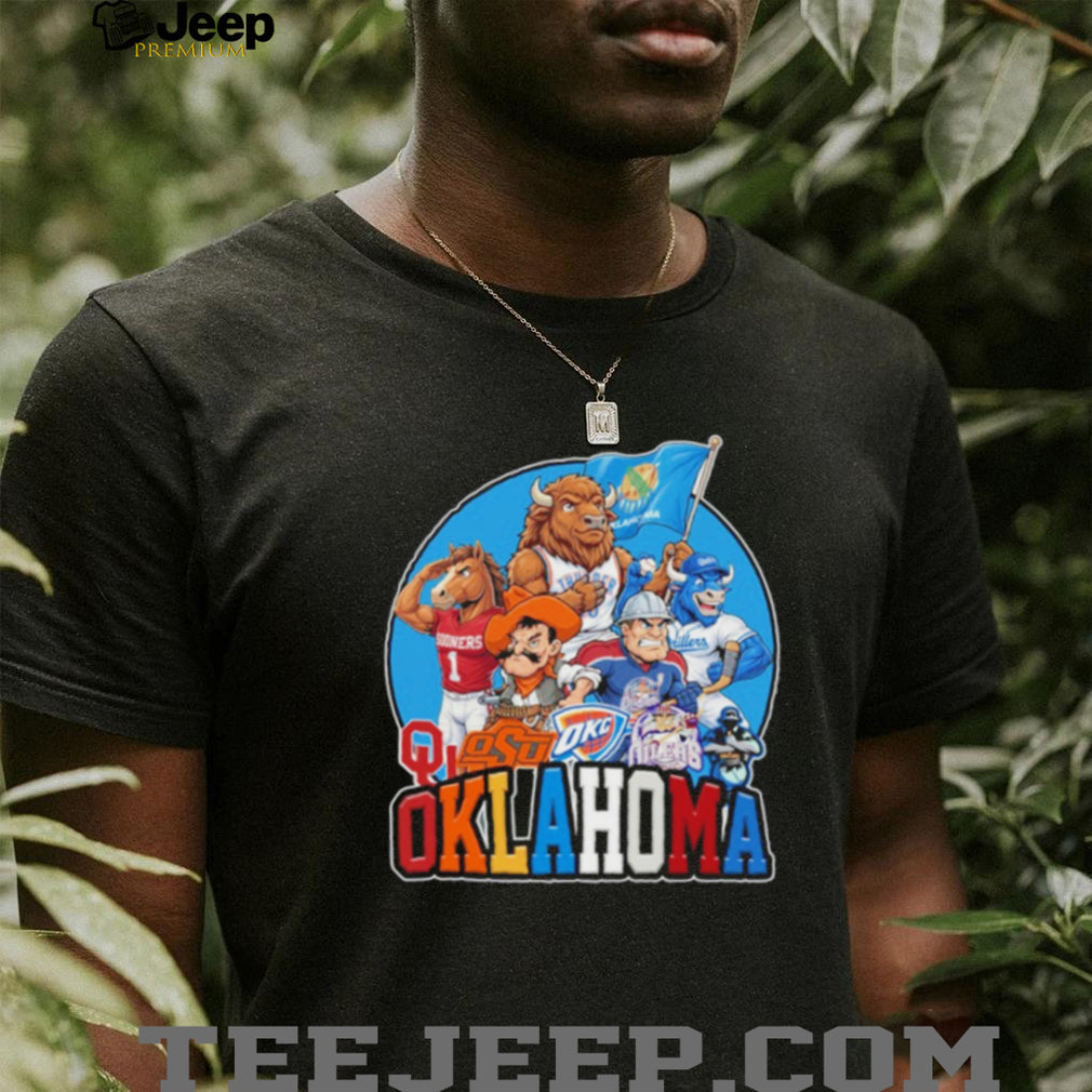 Oklahoma State Sports and Teams Mascot Collage T Shirt Oklahoma Pride Graphic T shirt