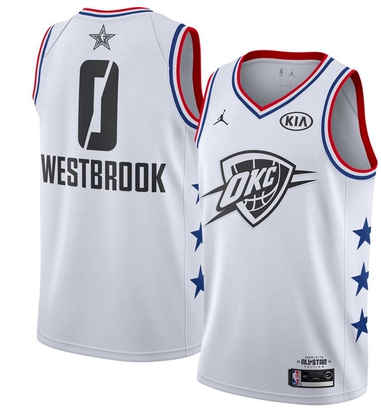 Oklahoma City Thunder #0 Russell Westbrook 19 All-Star Thunder 0 # White