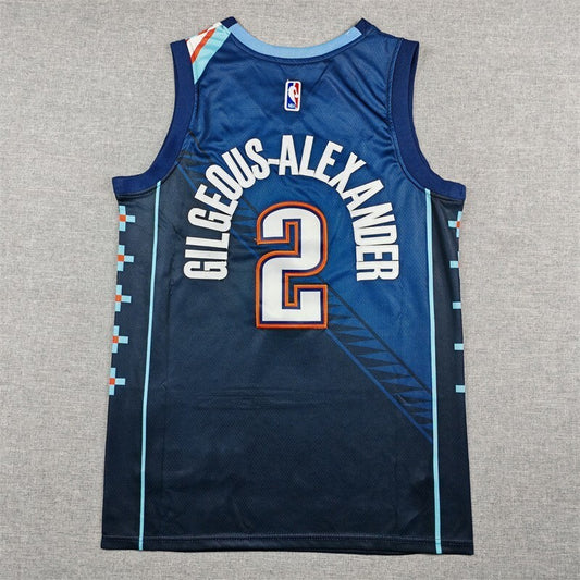 Oklahoma City Thunder #2 Shai Gilgeous-Alexander 26 Thunder 2 Blue City Edition Style 1
