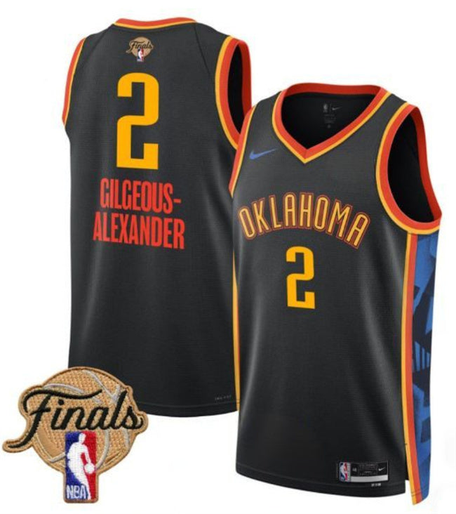 Oklahoma City Thunder #2 Shai Gilgeous-Alexander Black 2025 Finals City Edition Stitched