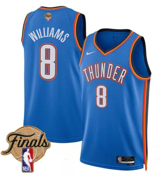 Oklahoma City Thunder #8 Jalen Williams Blue 2025 Finals Icon Edition Stitched Basketball