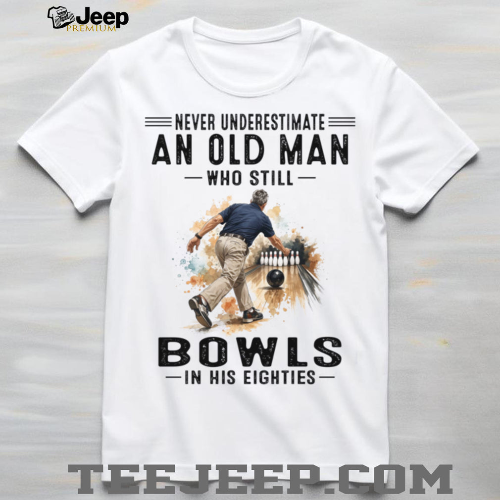 Old Man Bowling Champion 80s Vintage Hobby Shirt