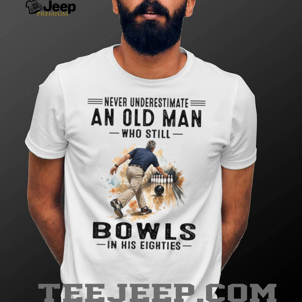 Old Man Bowling Champion 80s Vintage Hobby Shirt