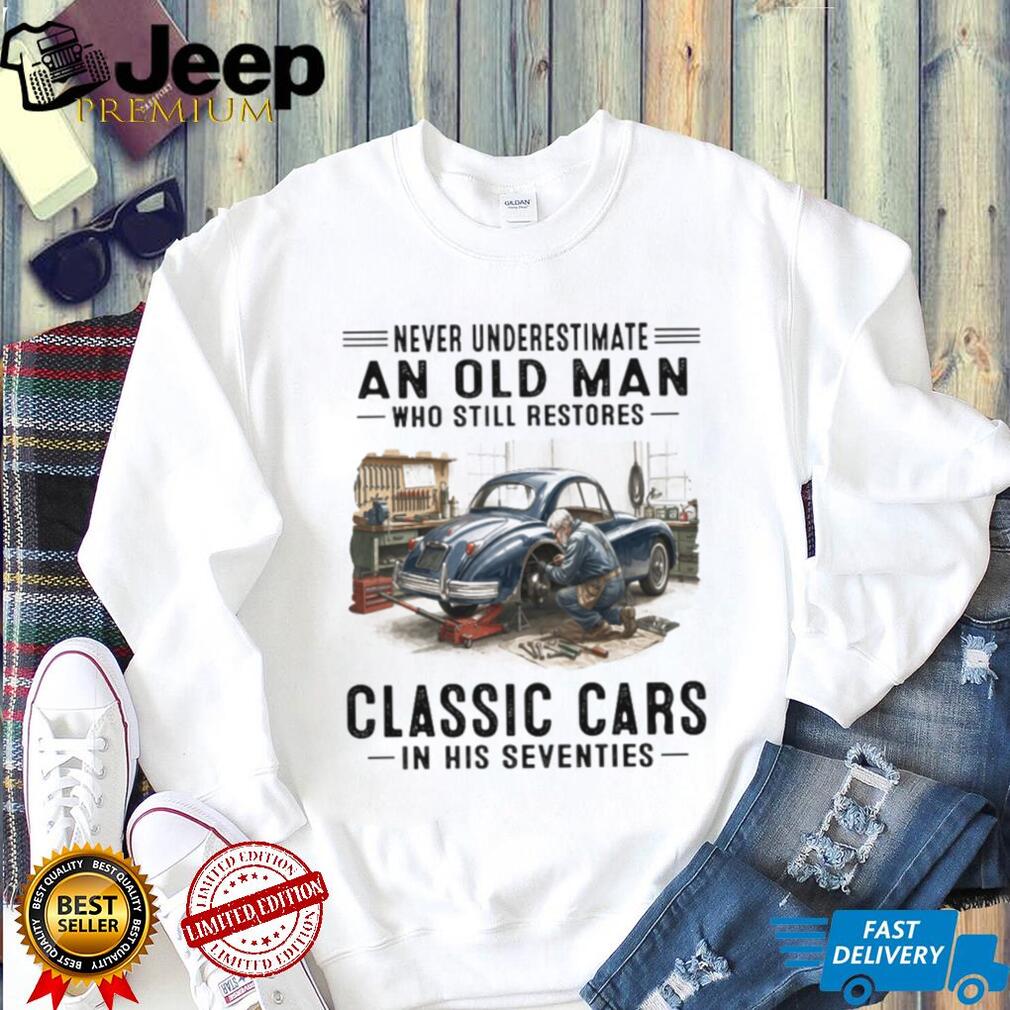 Old Man Classic Car Restoration 70s Mechanic T Shirt