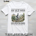 Old Man Mountain Biking Cyclist In His Sixties T Shirt