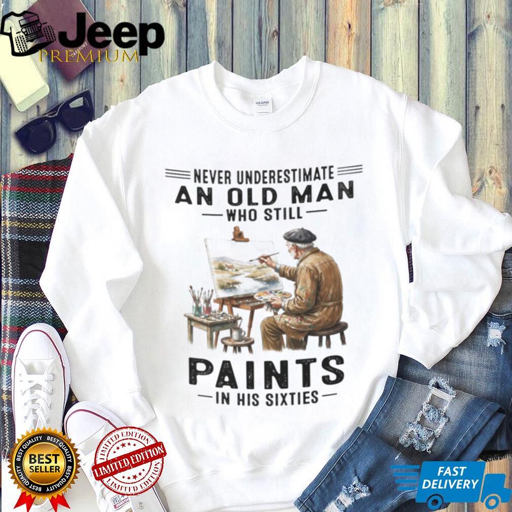 Old Man Painting Art Hobby 60th Birthday Shirt