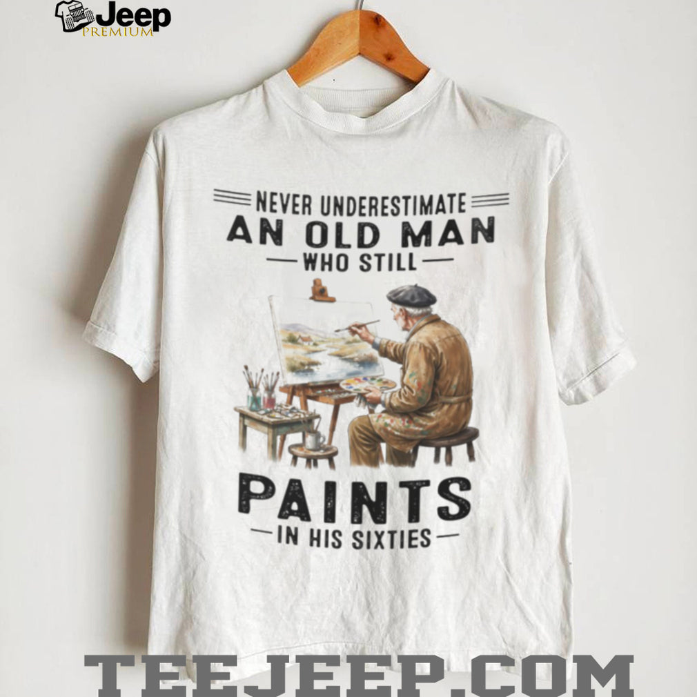 Old Man Painting Art Hobby 60th Birthday Shirt
