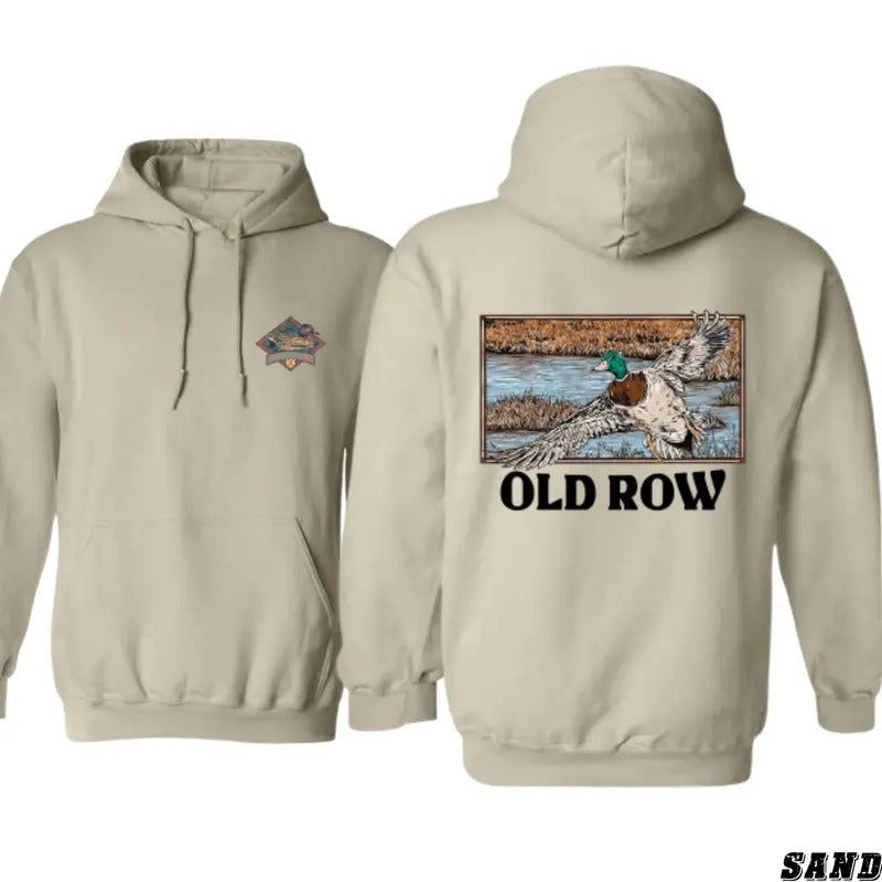 Old Row Hoodie - Detailed Duck Hunting Scene Perfect for Outdoorsmen, Unisex Hoodie for Casual Comfort and Hunting...