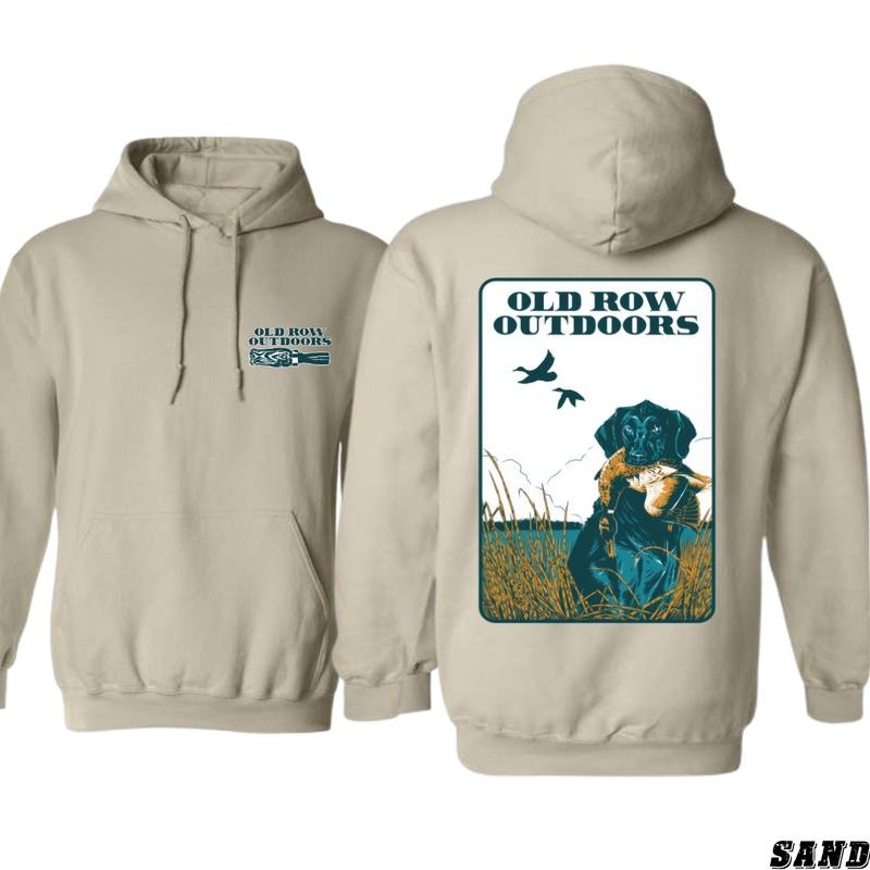 Old Row Outdoors Hoodie - Classic Retriever Hunting Scene Design, country boy clothing, camo country hoodies, Perfect for...