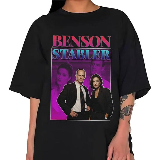 Olivia Benson Amp Elliot Stabler 90s T Shirt, 90s Movie Shirt, Law And Order Svu Tee, Fan Tee Retro Aesthetic T Shirt, Detective Tv Series Graphic Tee, Unisex T-Shirt, Gifts For Men Women, Short Sleeve Tee Shirt