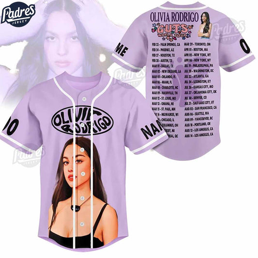 Olivia Rodrigo Guts World Tour Custom Baseball Jersey Gifts For Fan - Padres Jersey Oasis: Elevate Your Baseball Style Game