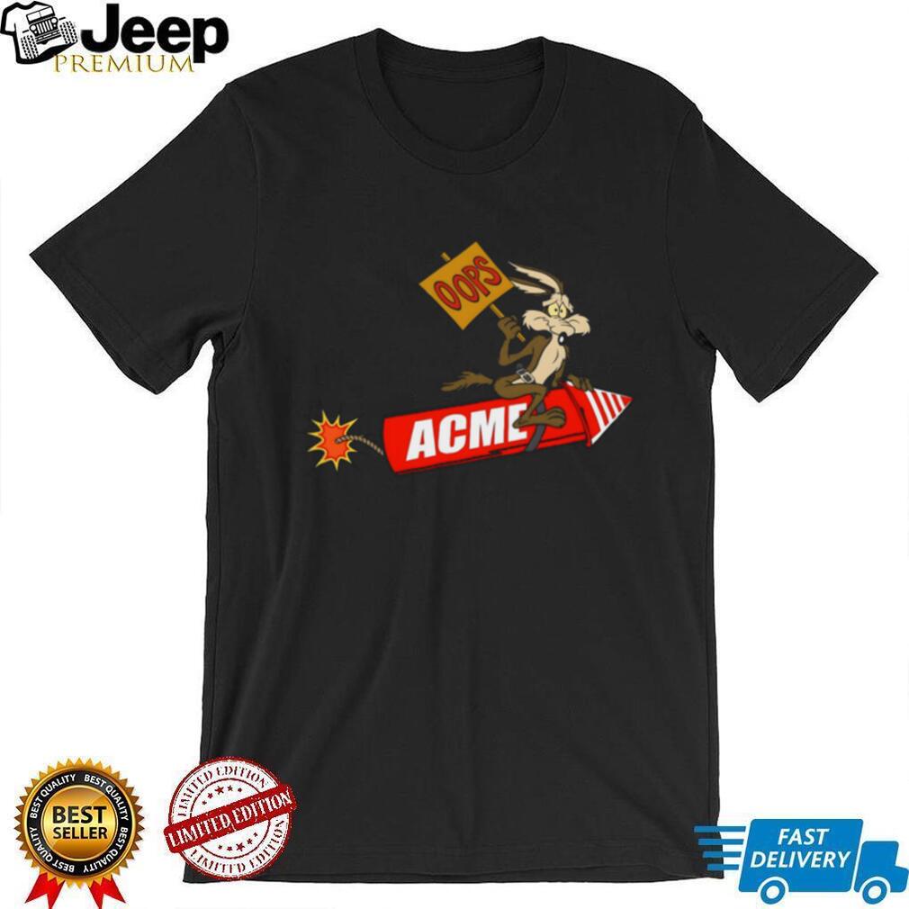 Wile E. Coyote ACME Rocket Oops Funny Cartoon T Shirt