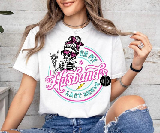 On My Husbands Last Nerve Shirt, Wife Gift For Husband, Wedding Shirt, Valentine's Gift Hoodie, Sweatshirt | WearSparks.com