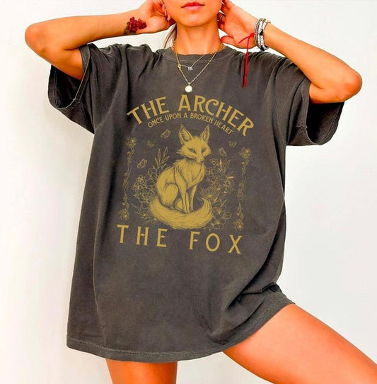 Once Upon a Broken Heart Shirt, Vintage Fox Shirt, The Archer And The Fox , Evangeline The Ballad of Never After Caraval Shirt Casual Crewneck Cotton Fabric Jersey