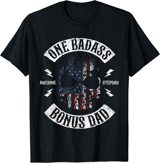 One Badass Bonus Stepdad Birthday Step Dad Fathers Day Gift T-Shirt Hoodie, Sweatshirt | WearSparks.com