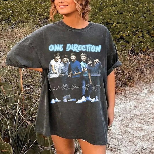 One Direction shirt, 1d shirt, member's signature One Direction Shirt, country music, Pop Music Fan s unisex tshirt Cotton Top